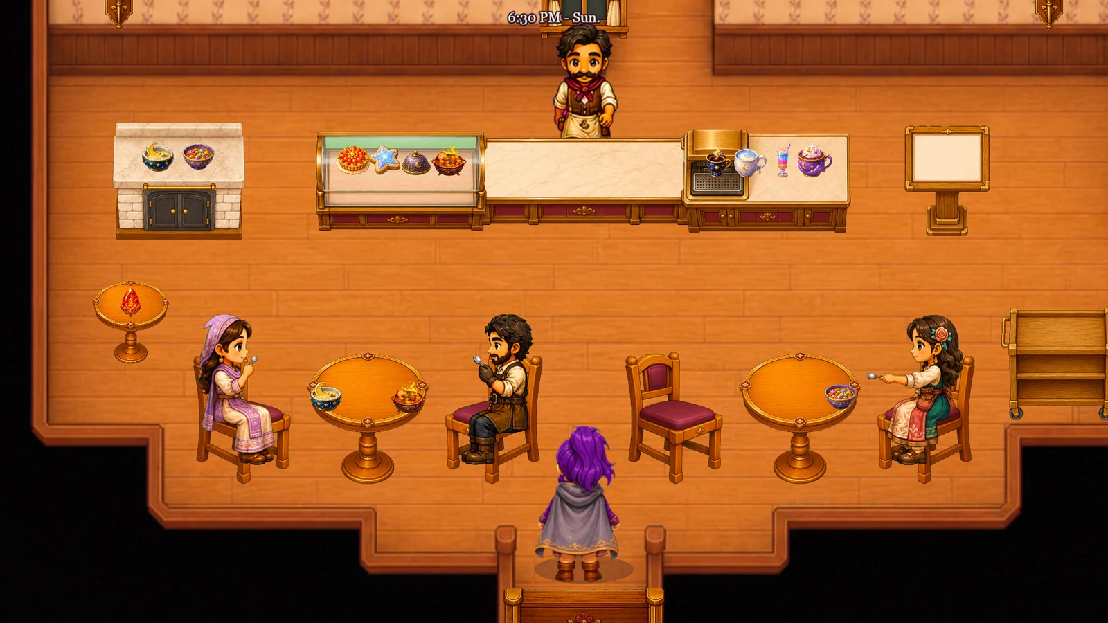 Wonderful Wizard Reverie café gameplay scene